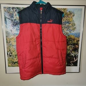 Two Tone, Red and Black, Puma, Sleeveless Jacket
